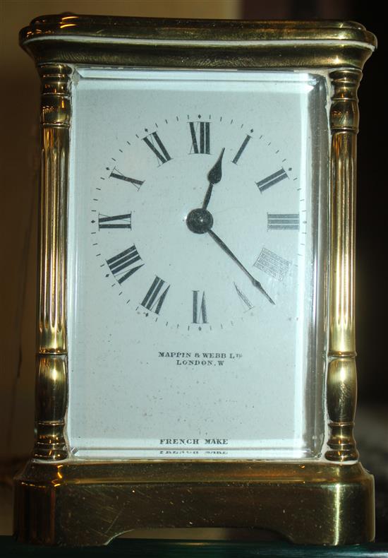 French brass cased eight day timepiece